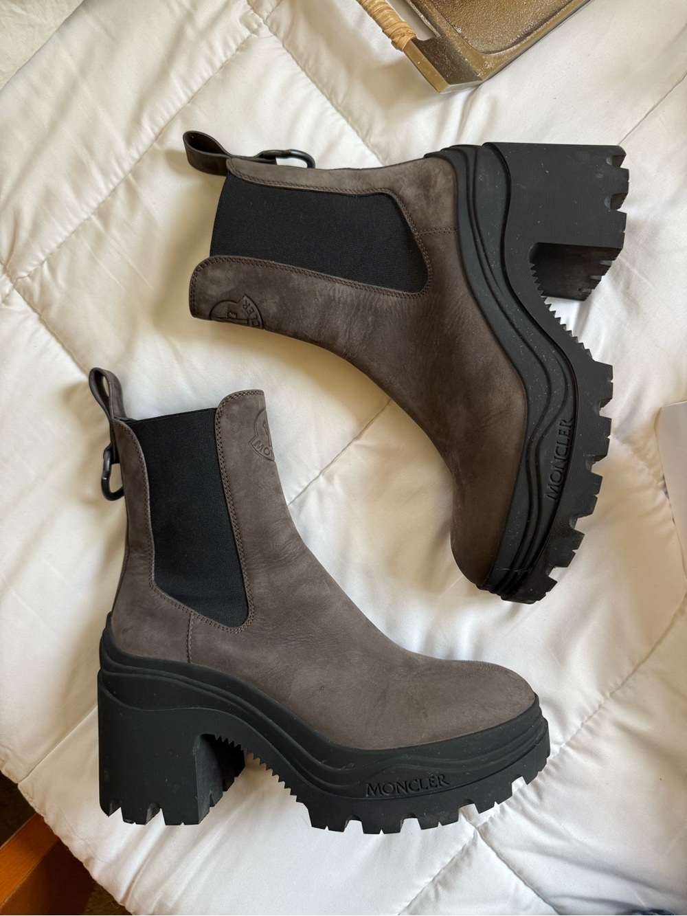 Moncler Gray Envile Chelsea Boots - Picture 9 of 14